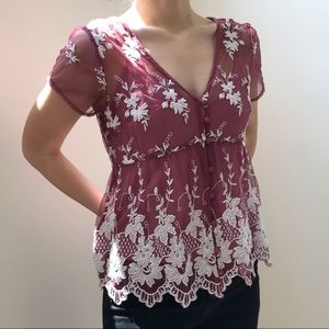 A&F lacy v-neck blouse!